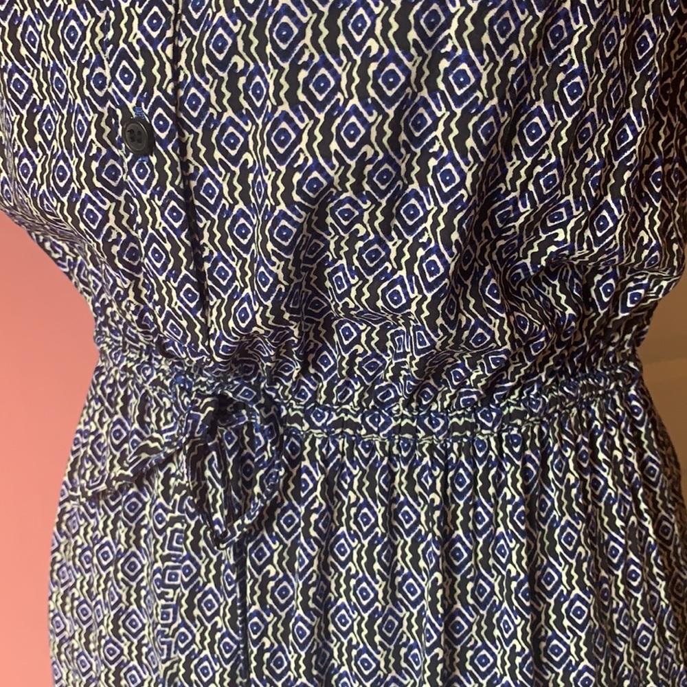 LOFT Aztec print mini sleeveless dress elastic waist buttoned front size XSP - Picture 4 of 10